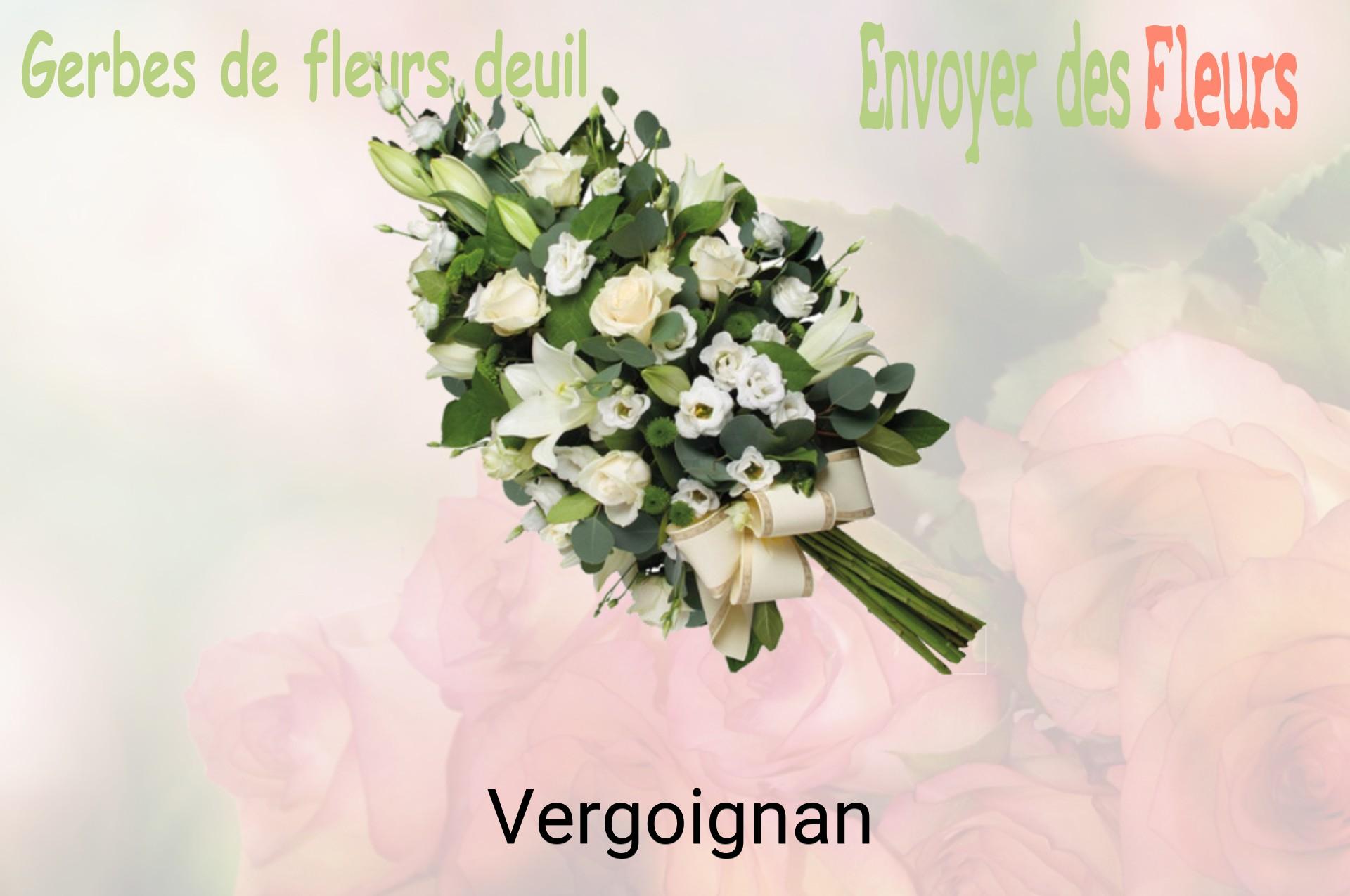 Gerbe de fleurs de deuil livrée à Vergoignan